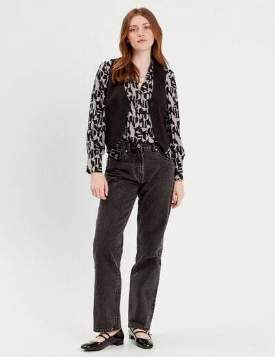 Chemise manches longues gris femme