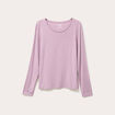 T-shirt uni à manches longues vieux rose femme