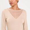 Body thermique col rond manches longues sable femme