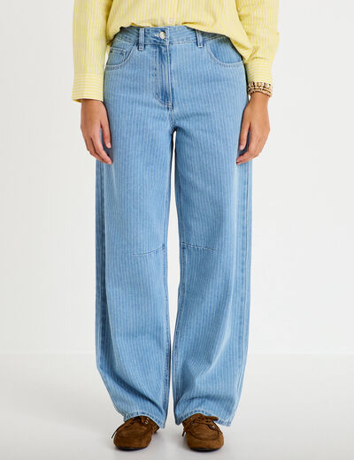 Jeans barrel bleu femme