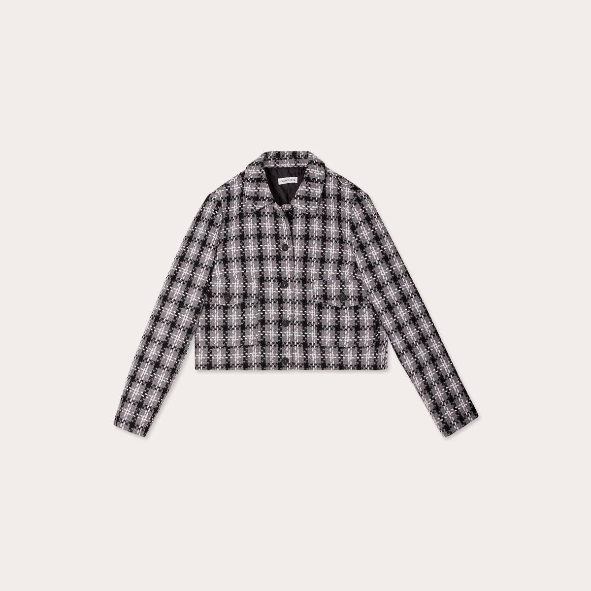 Veste droite boutonnée gris femme