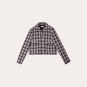 Veste droite boutonnée gris femme