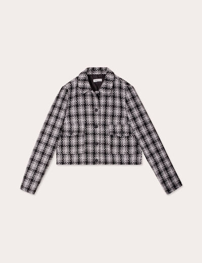 Veste droite boutonnée gris femme