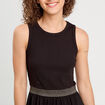 Robe longue effet 2-en-1 noir femme