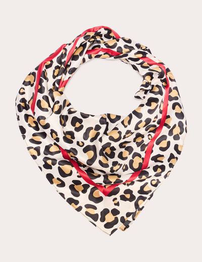 Foulard carré satin sable femme