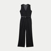 Combinaison large ceinture amovible noir femme