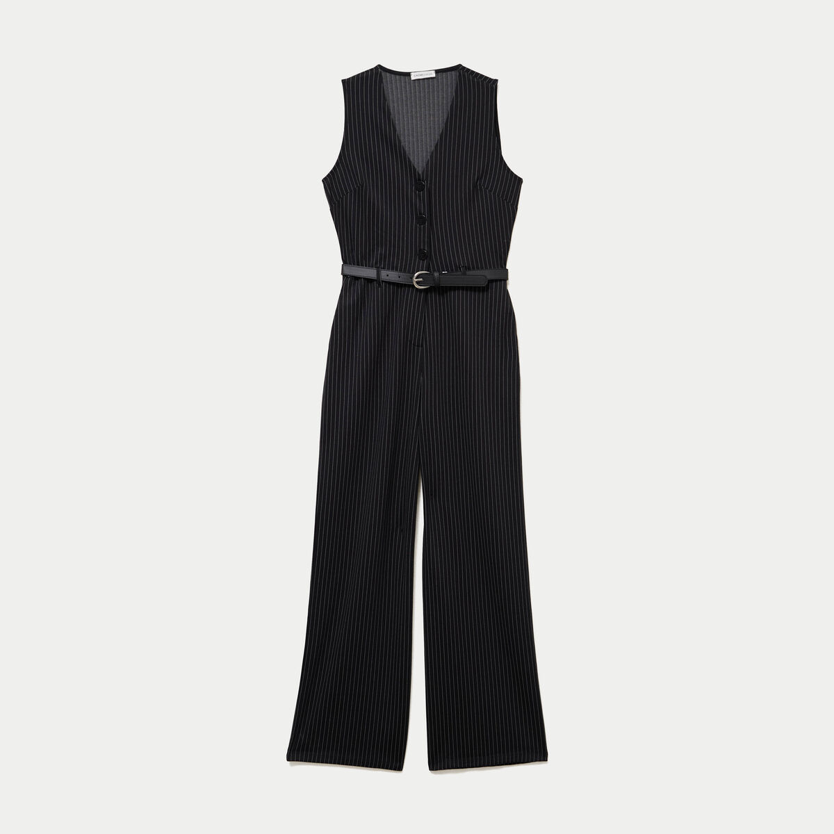 Combinaison large ceinture amovible noir femme