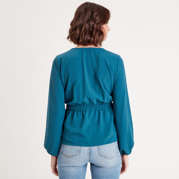 blouse manches longues bleu canard femme Blouse manches longues bleu canard femme