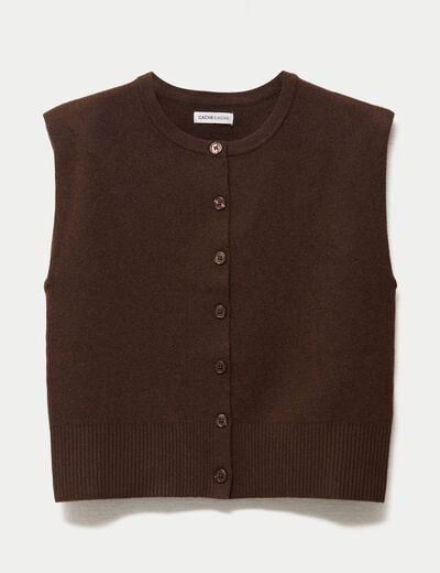 Gilet sans manches marron fonc&eacute; femme