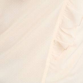 Blouse volants ecru femme