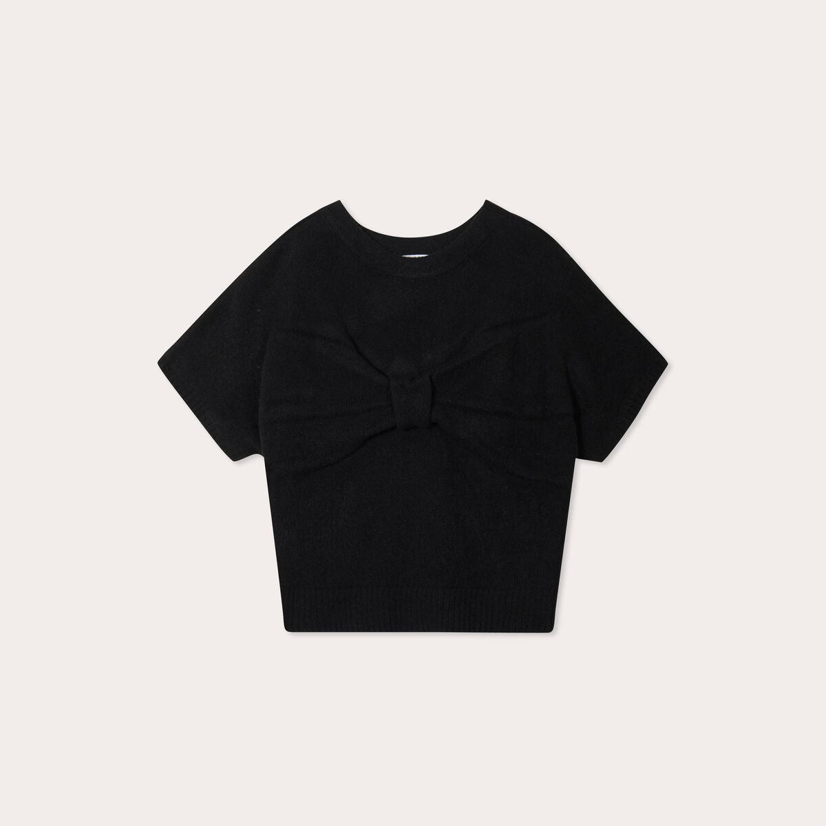 Pull dos devant détail noeud noir femme