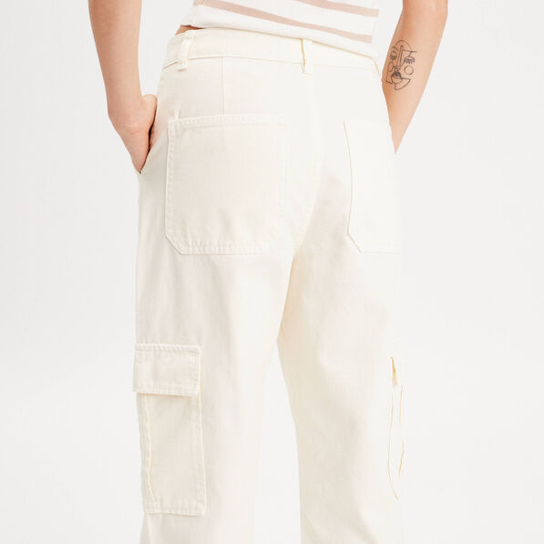 pantalon large cargo ecru femme Pantalon large cargo ecru femme