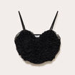 Crop top volants noir femme