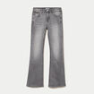 Jean bootcut taille basse denim gris femme