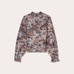 T-shirt col montant marron femme