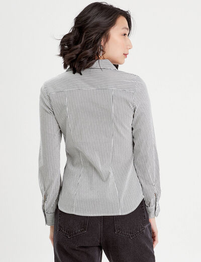 Chemise manches longues bleu marine femme