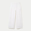Pantalon large taille standard blanc femme