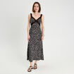 Robe longue évasée noir femme