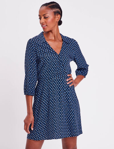 Robe évasée fluide noir femme