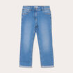 Pantacourt slim en jean denim double stone femme