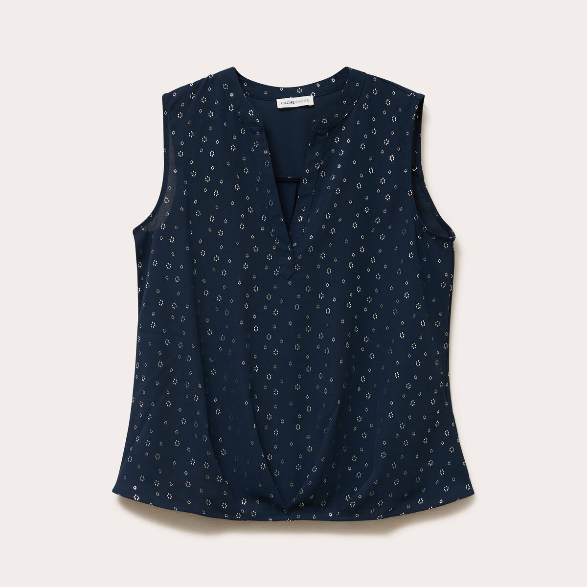 Blouse sans manches bleu marine femme