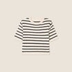 Pull manches courtes noir femme