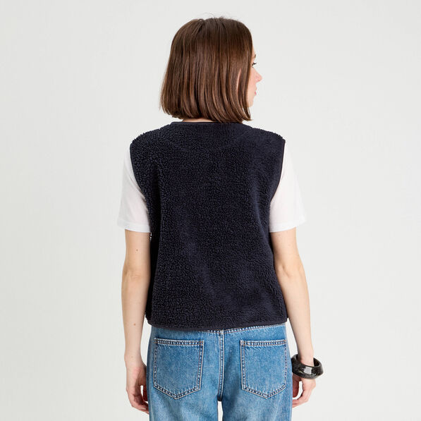 gilet effet polaire bleu marine femme Gilet effet polaire bleu marine femme