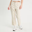 Pantalon large brodé 7/8ème ecru femme