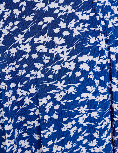 jupe courte évasée stretch bleu electrique femme