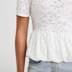 Blouse manches courtes ecru femme