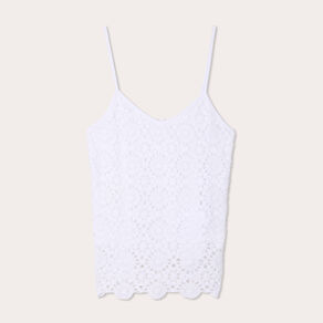 debardeur effet crochet blanc femme Débardeur effet crochet blanc femme