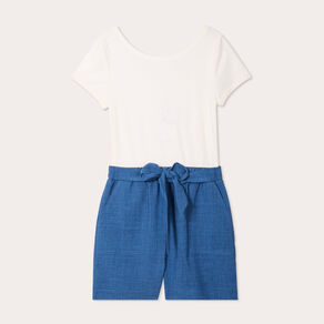 combishort ceinturee bleu fonce femme Combishort ceinturée bleu foncé femme