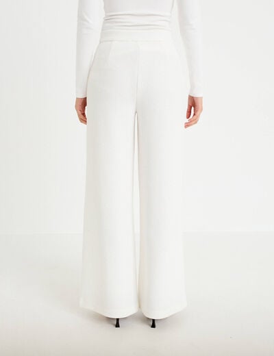 Pantalon bootcut taille standard ecru femme