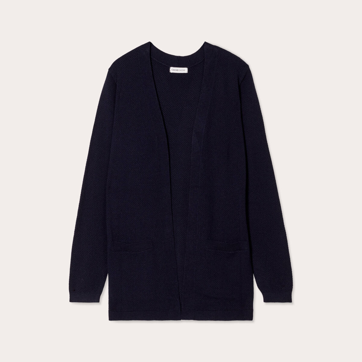 Gilet manches longues bleu marine femme