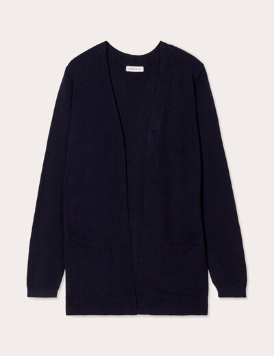 Gilet manches longues bleu marine femme