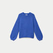 Pull ample col rond manches longues bleu electrique femme