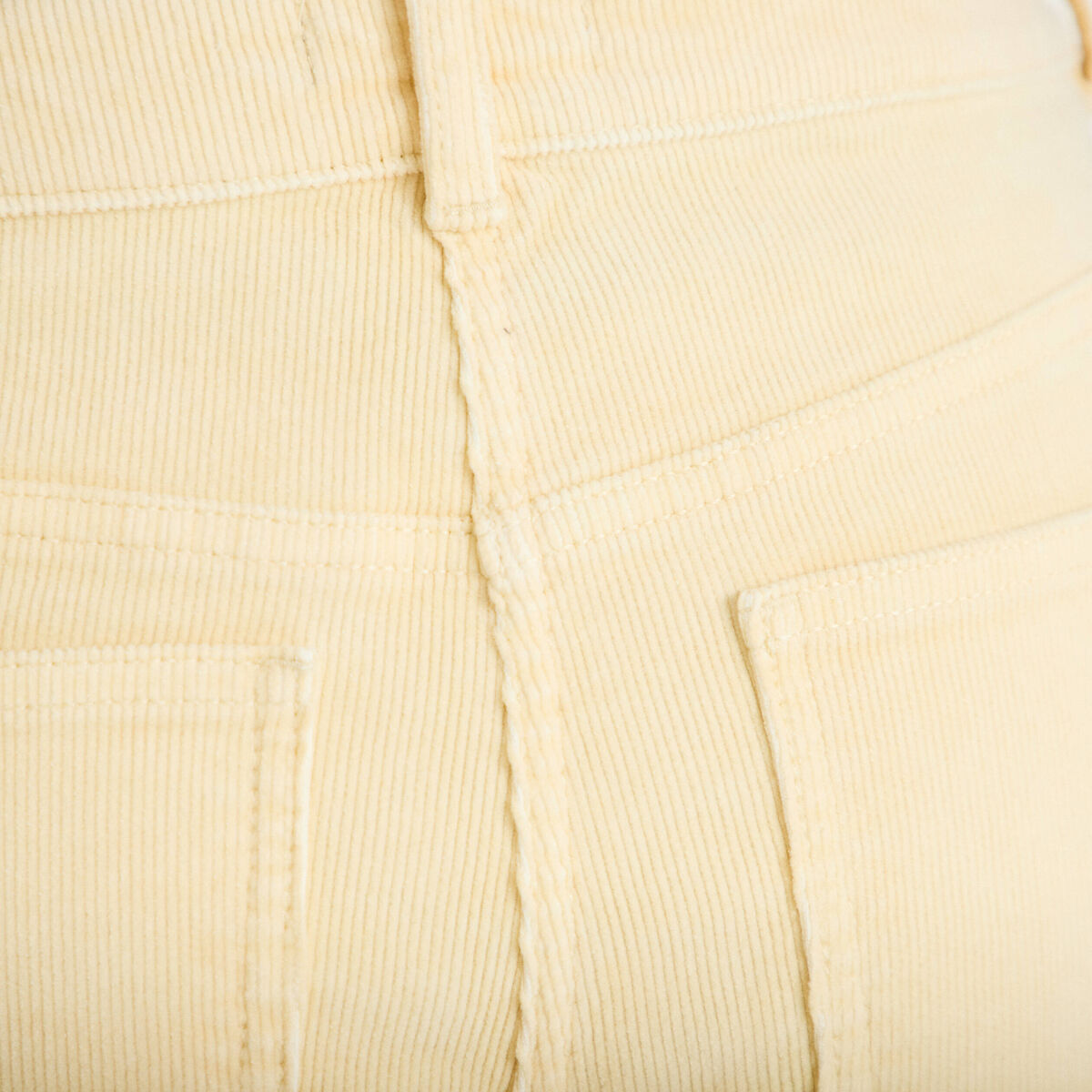 Pantalon droit en velours jaune femme
