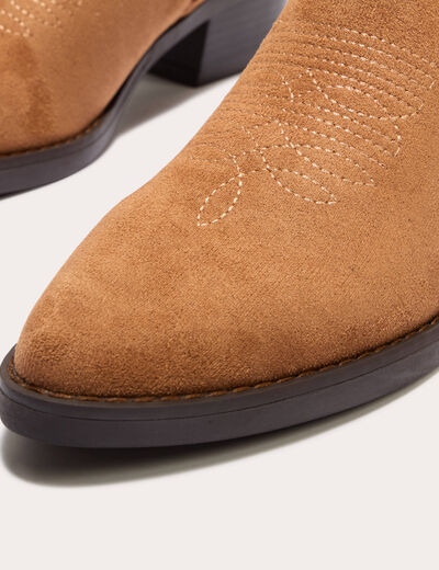Bottines western suédine camel femme