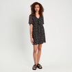 Robe évasée noeud poitrine noir femme