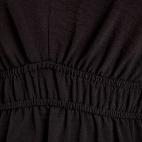 Robe évasée taille élastiquée noir femme