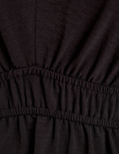 Robe évasée taille élastiquée noir femme