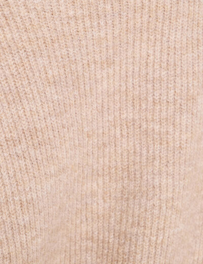 Pull avec col en V beige femme