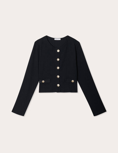 Veste cintrée boutons noir femme