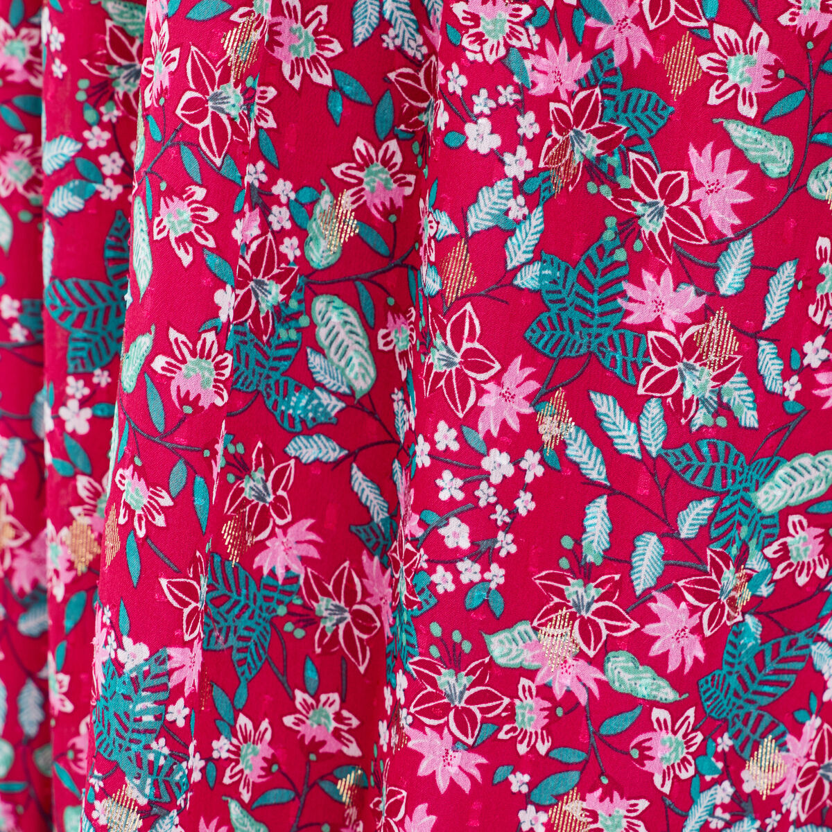 Robe longue évasée ceinturée violet femme