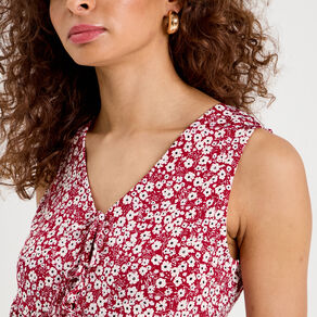 Blouse nouée rouge femme
