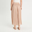 Jupe longue évasée effet satin sable femme