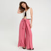 Pantalon large fluide pans vieux rose femme