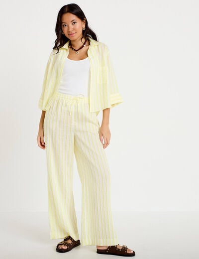 Pantalon bootcut taille standard jaune femme