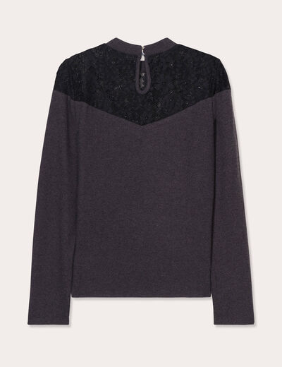 T-shirt manches longues gris foncé femme