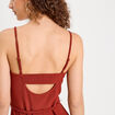 Combinaison pantalon bretelles marron cognac femme